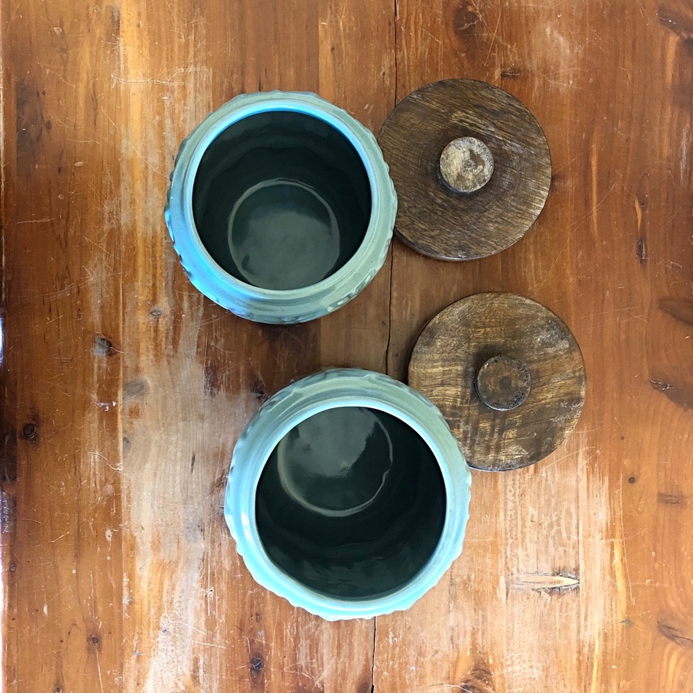 Pier 1 Blue Ombré Ceramic Canister - Picture 4 of 8